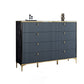 Commode en bois manufacturé avec coffre de rangement Classic Glam de 15,21 pouces