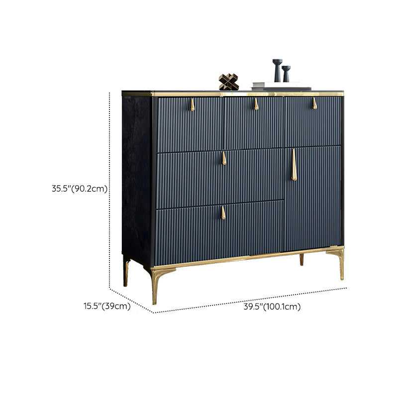 Commode en bois manufacturé avec coffre de rangement Classic Glam de 15,21 pouces