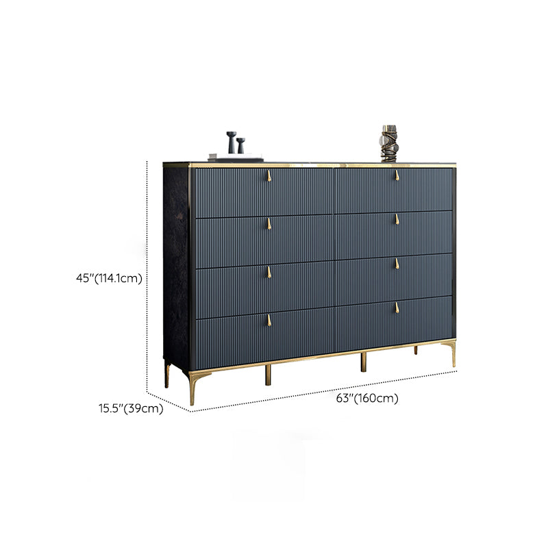 Commode en bois manufacturé avec coffre de rangement Classic Glam de 15,21 pouces