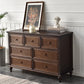 Commode de rangement en bois massif, commode traditionnelle avec tiroirs