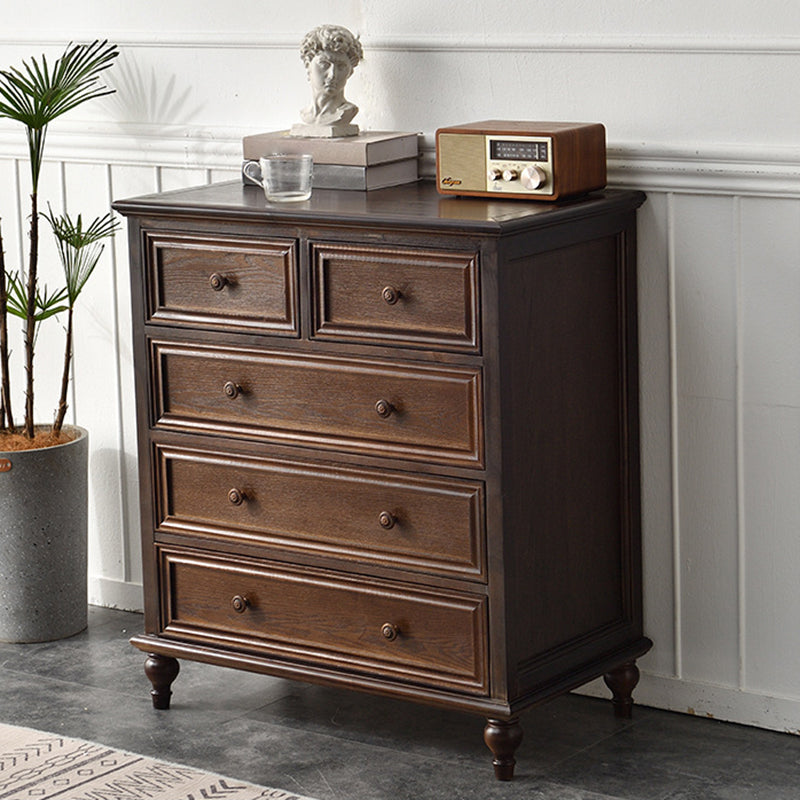 Commode de rangement en bois massif, commode traditionnelle avec tiroirs