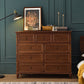 Commode de rangement en bois massif, commode traditionnelle avec tiroirs