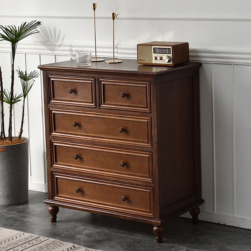 Commode de rangement en bois massif, commode traditionnelle avec tiroirs