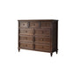 Commode de rangement en bois massif, commode traditionnelle avec tiroirs
