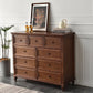 Commode de rangement en bois massif, commode traditionnelle avec tiroirs