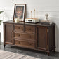 Commode de rangement en bois massif, commode traditionnelle avec tiroirs