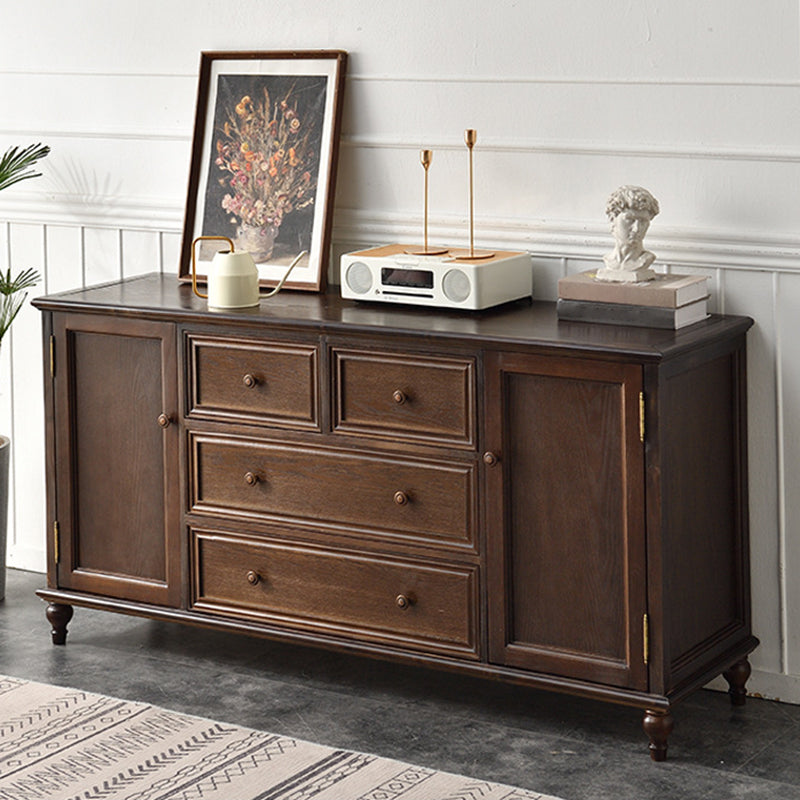 Commode de rangement en bois massif, commode traditionnelle avec tiroirs