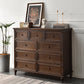 Commode de rangement en bois massif, commode traditionnelle avec tiroirs