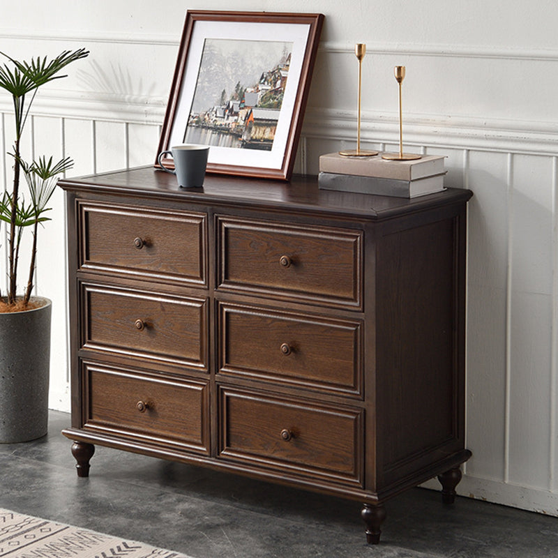 Commode de rangement en bois massif, commode traditionnelle avec tiroirs