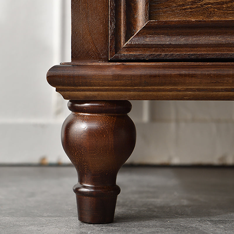 Commode de rangement en bois massif, commode traditionnelle avec tiroirs