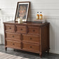 Commode de rangement en bois massif, commode traditionnelle avec tiroirs