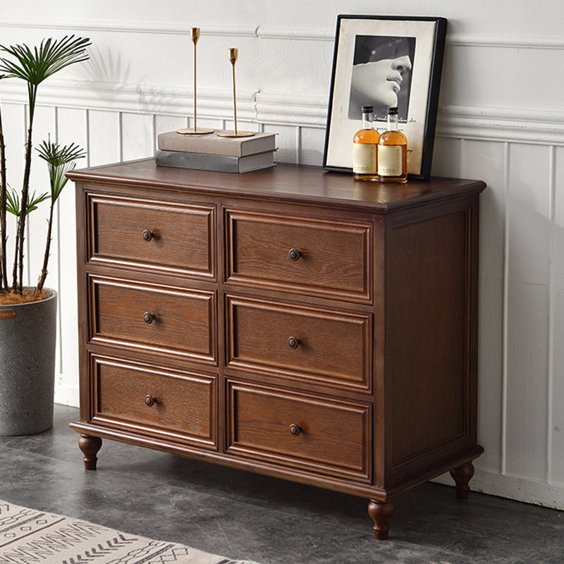 Commode de rangement en bois massif, commode traditionnelle avec tiroirs