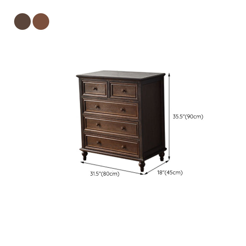 Commode de rangement en bois massif, commode traditionnelle avec tiroirs