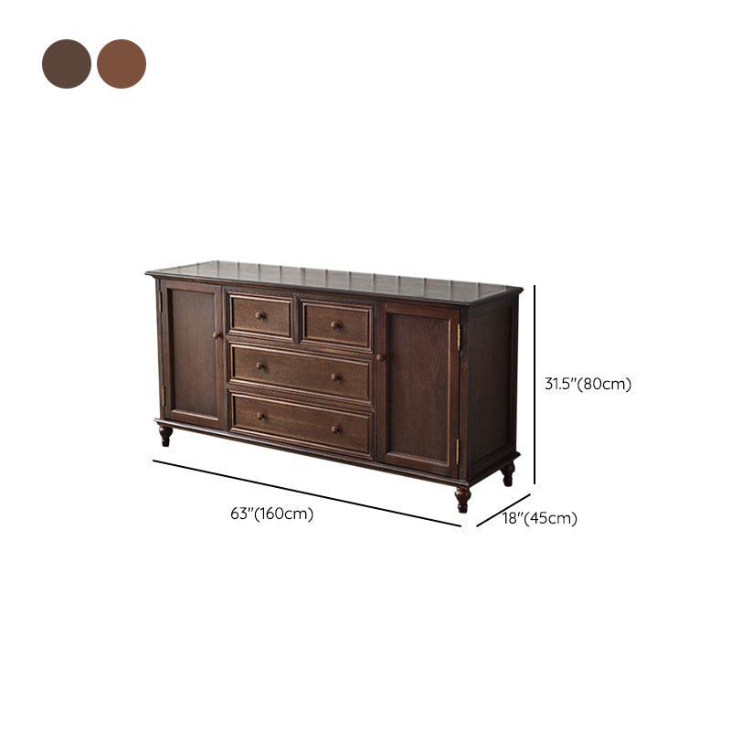 Commode de rangement en bois massif, commode traditionnelle avec tiroirs