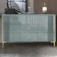 Glam Horizontal Stone Storage Chest Bedroom Chest with Metal Legs