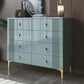 Glam Horizontal Stone Storage Chest Bedroom Chest with Metal Legs