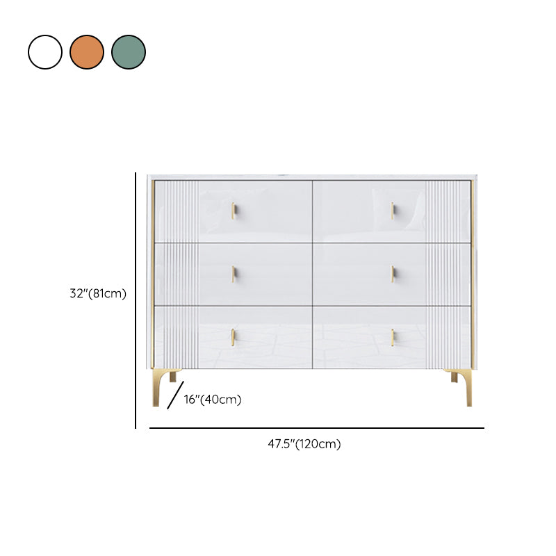 Glam Horizontal Stone Storage Chest Bedroom Chest with Metal Legs