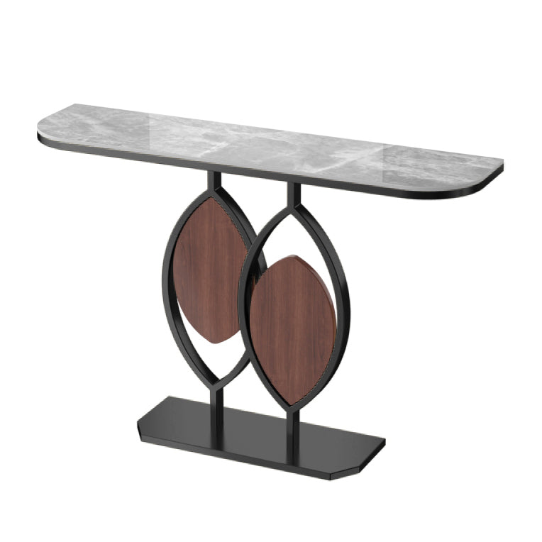 Stone Modern Console Table Scratch Resistant 31.5" Tall End Table Gray-White Clearhalo 'Console Tables' 'console_tables' 'Entry & Mudroom Furniture' 'furn' 'furn_console_tables' 'Furniture' 6520675