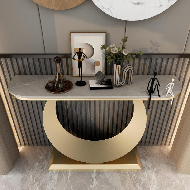 Console glam larga 11,81 pollici Tavolo da 1 tavolo di accento in pietra per sala