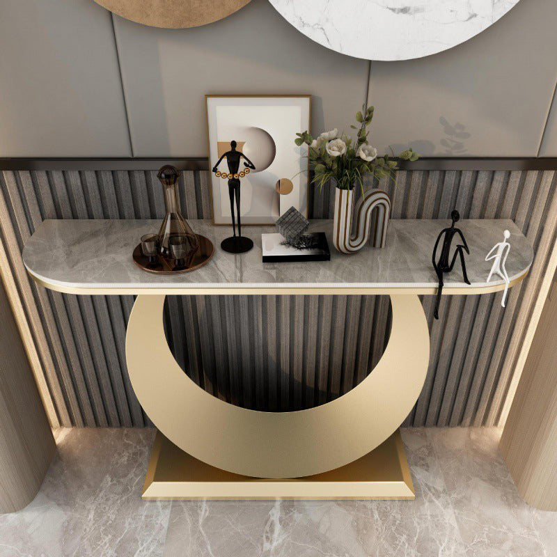 Console glam larga 11,81 pollici Tavolo da 1 tavolo di accento in pietra per sala