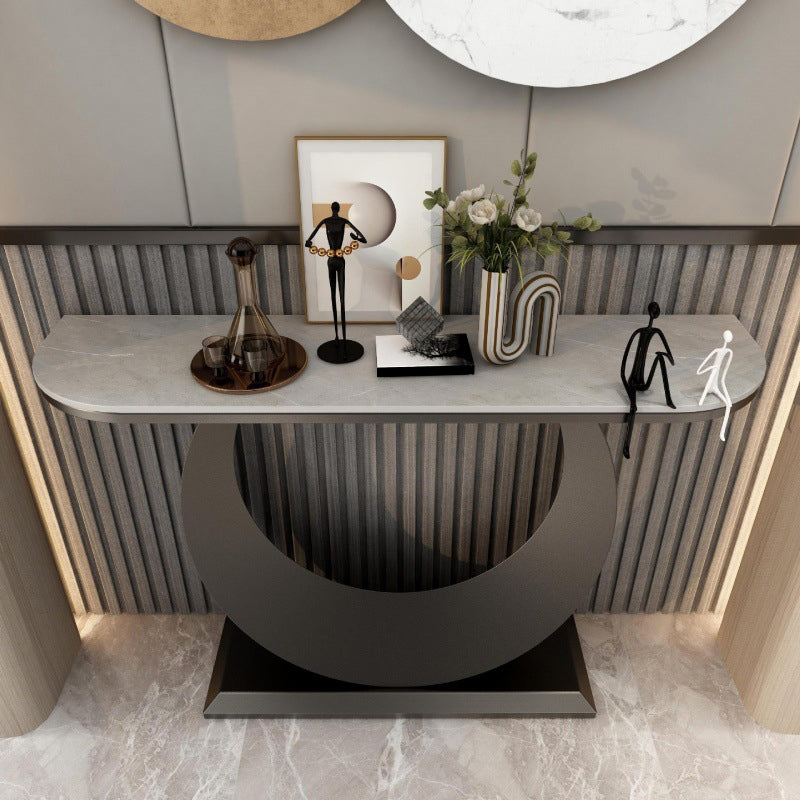 Console glam larga 11,81 pollici Tavolo da 1 tavolo di accento in pietra per sala