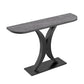 Stone Half Moon Accent Table 1-shelf 31.5" Tall End Table with Abstract Base