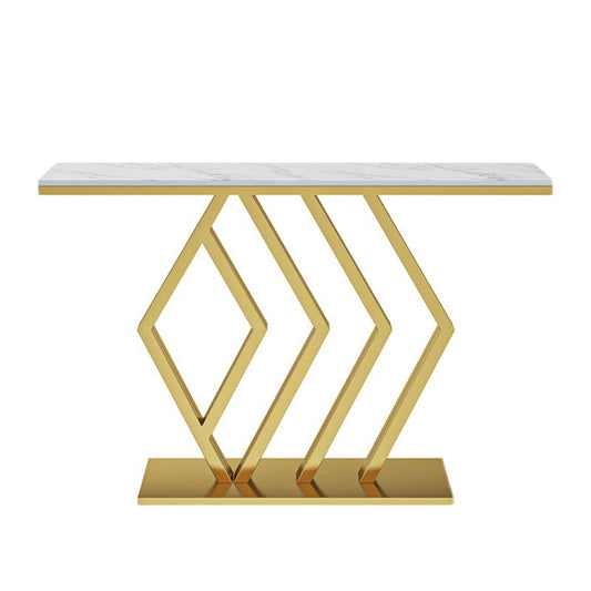 11.81" W Stone Console Table Modern Stain Resistant End Table