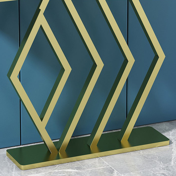 31.5-inch Tall Hall Console Table Glam Stone Accent Table with 1 Shelf Clearhalo 'Console Tables' 'console_tables' 'Entry & Mudroom Furniture' 'furn' 'furn_console_tables' 'Furniture' 6520835