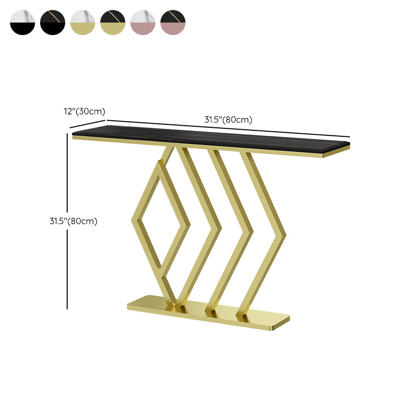 31.5-inch Tall Hall Console Table Glam Stone Accent Table with 1 Shelf Clearhalo 'Console Tables' 'console_tables' 'Entry & Mudroom Furniture' 'furn' 'furn_console_tables' 'Furniture' 6520844