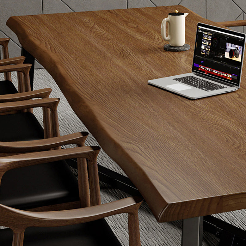 Bureau de bureau en bois massif contemporain 29,53 "Tableau d'écriture avec des jambes en fer