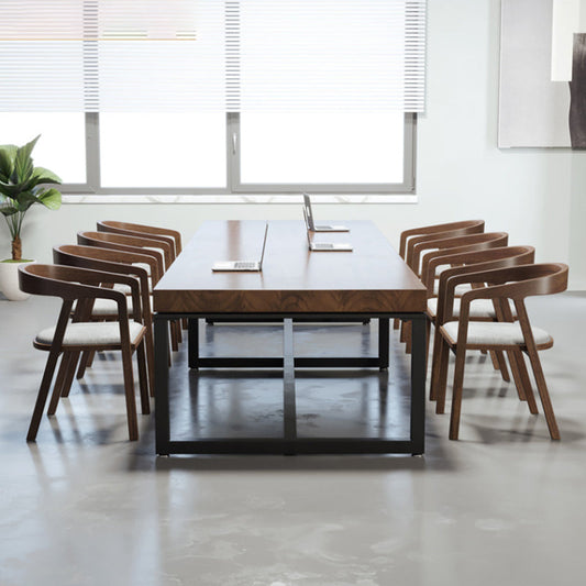 Solid Wood Rectangular Writing Desk Modern 29.53" Tall Office Desk