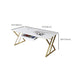 29,25 pollici H Classic Glam Office Desk White RECTALGLY Desk