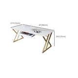 29,25 pollici H Classic Glam Office Desk White RECTALGLY Desk