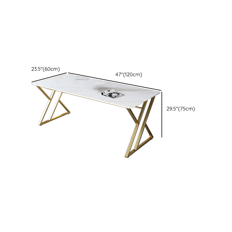 29,25 pollici H Classic Glam Office Desk White RECTALGLY Desk