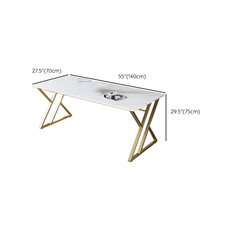 29,25 pollici H Classic Glam Office Desk White RECTALGLY Desk