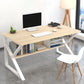 Industrial Curved Computer Desk Sled Office Desk with Storage Shelf Natural Clearhalo 'furn' 'furn_office_desk' 'Furniture' 'Office Desks' 'Office Furniture' 'office_desk' 6521599