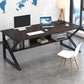 Industrial Curved Computer Desk Sled Office Desk with Storage Shelf 47.2"L x 23.6"W x 28.3"H Dark Walnut Clearhalo 'furn' 'furn_office_desk' 'Furniture' 'Office Desks' 'Office Furniture' 'office_desk' 6521602