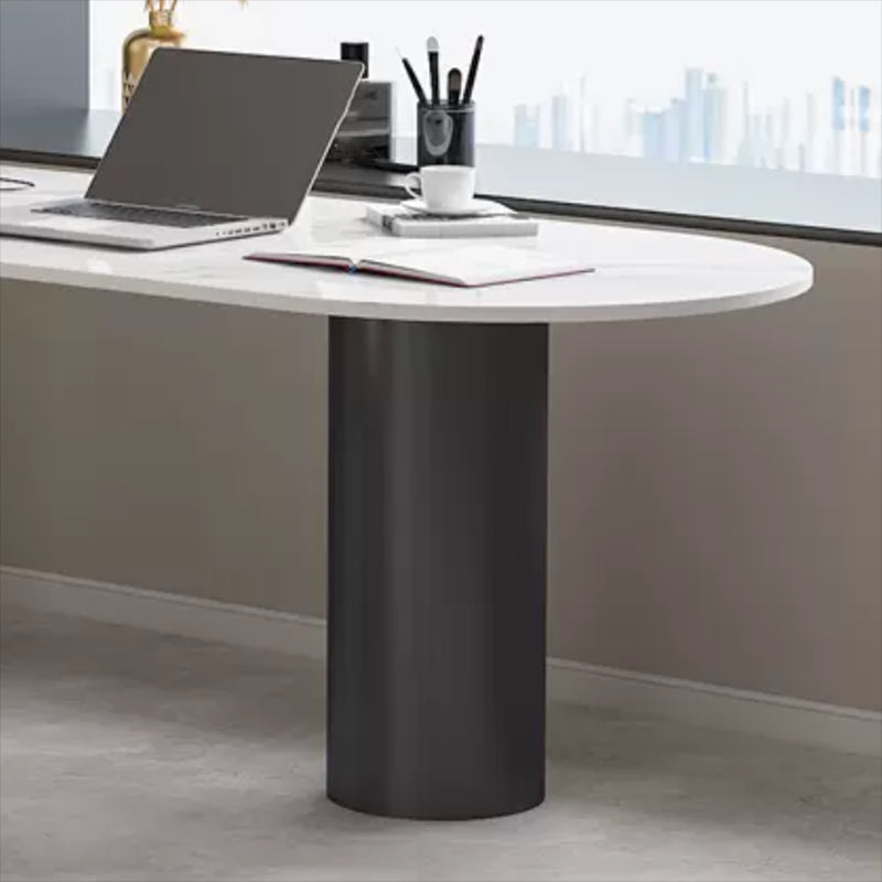 Schiereiland Pedestal Office Desk Glam Writing Desk met metalen benen