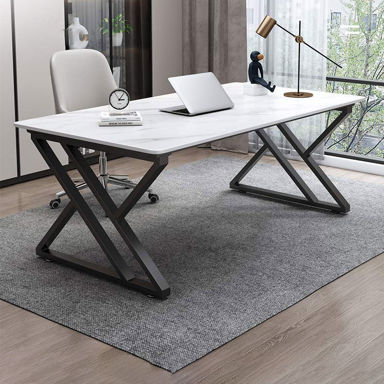 Contemporary 29.53" Tall Writing Desk Stone Rectangular Office Desk Clearhalo 'furn' 'furn_office_desk' 'Furniture' 'Office Desks' 'Office Furniture' 'office_desk' 6521723