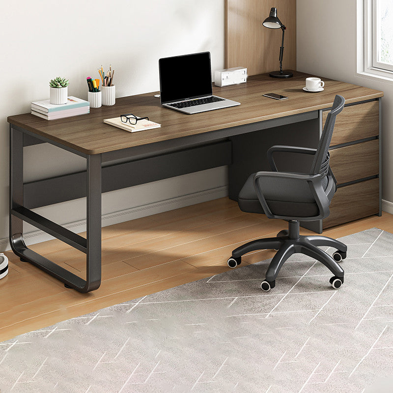 Bureau d'écriture en bois d'ingénierie contemporain rectangulaire Bureau de bureau de chambre à coucher avec tiroirs