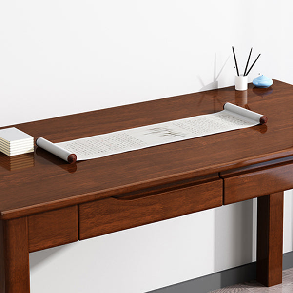Modern Solid Wood Writing Desk Parsons Base 29.53" Tall Office Desk with Drawer Clearhalo 'furn' 'furn_office_desk' 'Furniture' 'Office Desks' 'Office Furniture' 'office_desk' 6521791