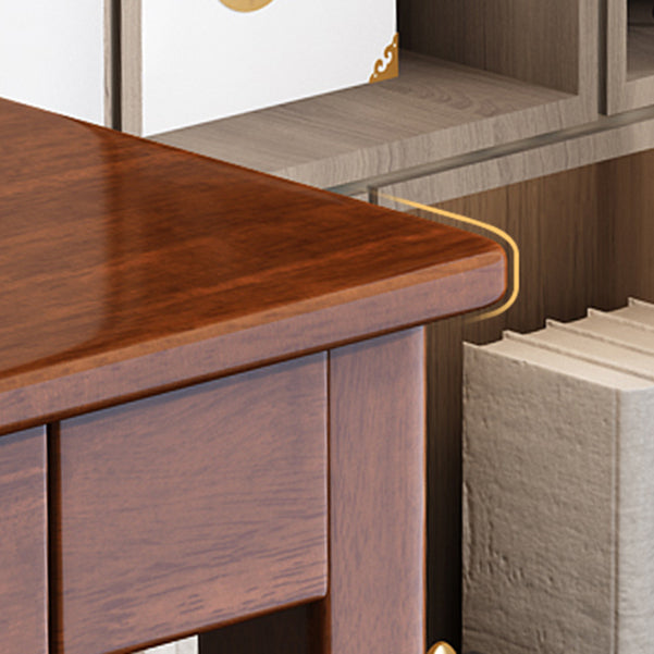 Modern Solid Wood Writing Desk Parsons Base 29.53" Tall Office Desk with Drawer Clearhalo 'furn' 'furn_office_desk' 'Furniture' 'Office Desks' 'Office Furniture' 'office_desk' 6521792