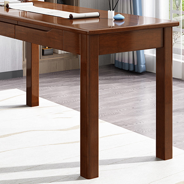 Modern Solid Wood Writing Desk Parsons Base 29.53" Tall Office Desk with Drawer Clearhalo 'furn' 'furn_office_desk' 'Furniture' 'Office Desks' 'Office Furniture' 'office_desk' 6521794