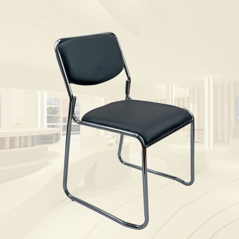 No Wheels Armless Conference Chair Faux Leather Low Back Office Chair Clearhalo 'furn' 'furn_office_chair' 'Furniture' 'Office Chairs' 'Office Furniture' 'office_chair' 6522327