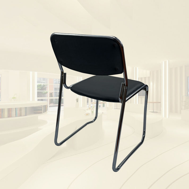 No Wheels Armless Conference Chair Faux Leather Low Back Office Chair Clearhalo 'furn' 'furn_office_chair' 'Furniture' 'Office Chairs' 'Office Furniture' 'office_chair' 6522328