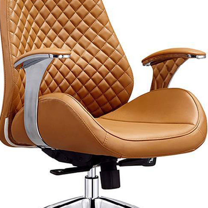 Modern Desk Chair Leather Computer Chair High/Mid Back Chair with Wheels/No Wheels Clearhalo 'furn' 'furn_office_chair' 'Furniture' 'Office Chairs' 'Office Furniture' 'office_chair' 6522364