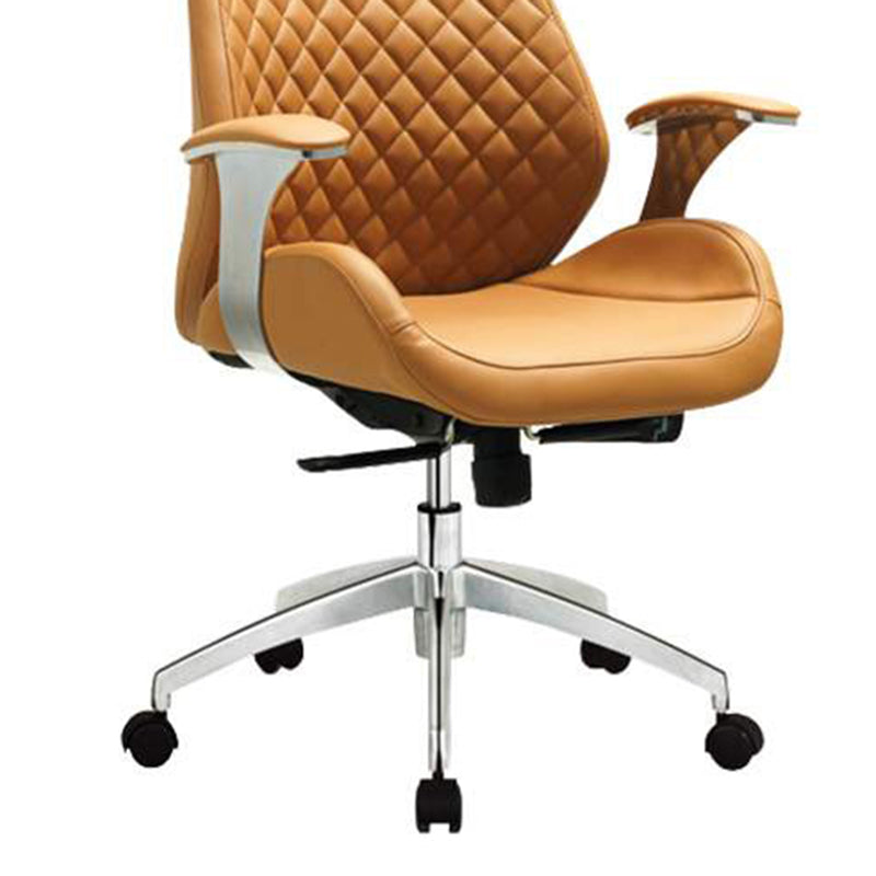 Modern Desk Chair Leather Computer Chair High/Mid Back Chair with Wheels/No Wheels Clearhalo 'furn' 'furn_office_chair' 'Furniture' 'Office Chairs' 'Office Furniture' 'office_chair' 6522370