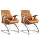 Modern Desk Chair Leather Computer Chair High/Mid Back Chair with Wheels/No Wheels Dark Brown 2 Piece Set Clearhalo 'furn' 'furn_office_chair' 'Furniture' 'Office Chairs' 'Office Furniture' 'office_chair' 6522376