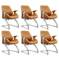 Modern Desk Chair Leather Computer Chair High/Mid Back Chair with Wheels/No Wheels Dark Brown 6 Piece Set Clearhalo 'furn' 'furn_office_chair' 'Furniture' 'Office Chairs' 'Office Furniture' 'office_chair' 6522378