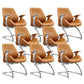 Modern Desk Chair Leather Computer Chair High/Mid Back Chair with Wheels/No Wheels Dark Brown 8 Piece Set Clearhalo 'furn' 'furn_office_chair' 'Furniture' 'Office Chairs' 'Office Furniture' 'office_chair' 6522379